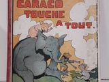 un vieux livre pour enfants avec l'illustration d'un éléphant et d'un homme chevauchant cet éléphant
