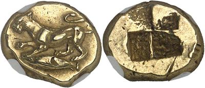 a gold coin with an image of a man on a horse