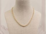 a close up of a mannequin with a necklace on it