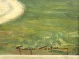 an image of a painting of a person on a horse in a field
