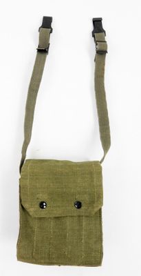 an olive green cross body bag on a white background