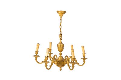 Lustre en bronze ciselé et doré éclairant par six bras de lu… - Photo 1