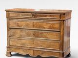 an image of a wooden chest of drawers on a white background