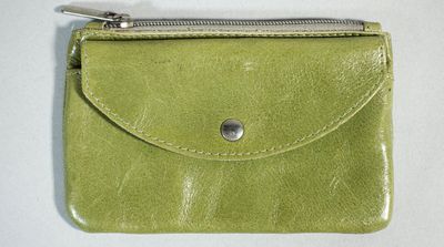 PUZZLE Portefeuille en cuir vert