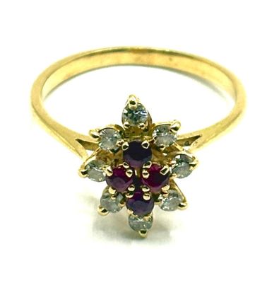 Bague marguerite en or jaune 18K 750ml - Poinçons d'orfèvre …