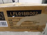 a box with a label on it sitting on the floor