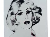 an image of a painting of a woman with a black and white background
