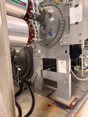 a machine that is sitting inside of a building