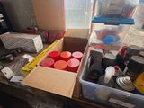 a box with a lot of things in it on a table