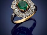 an emerald and diamond ring