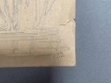 a drawing on a piece of paper with a picture of a woman
