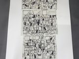 an image of a piece of paper with black and white drawings on it