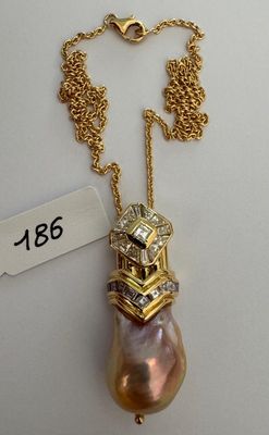 Chaîne En Plaqué Or Avec Pendentif - Longueur 41-45 Cm - Occasion - Bijou élégant