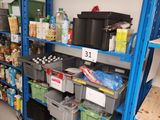 many shelves with various items on them in a store