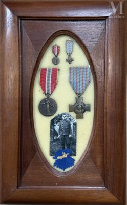 a picture of a picture of a man and a woman with medals