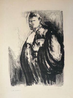 an image of a drawing of a man in a black coat