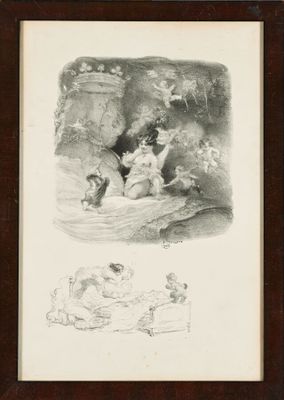 Adolphe WILLETTE (1857-1926) Femme entourée d'amours, 1906