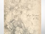 un dessin représentant une carte sur laquelle figure un bouquet de fleurs