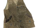 an old brown corded vest on a white background