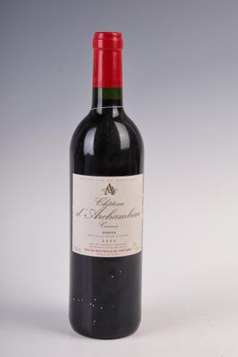 bottle of red wine with a red cap on a white background