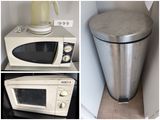 quatre photos différentes d'un micro-ondes et d'un mixeur