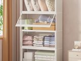 an image of a white bookcase in a room