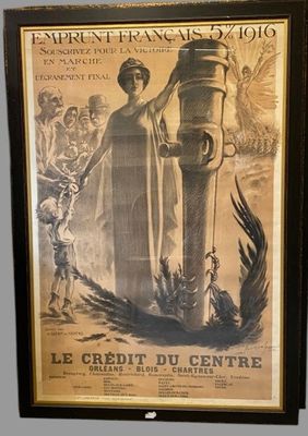 une vieille affiche représentant une femme debout à côté d'une borne d'incendie