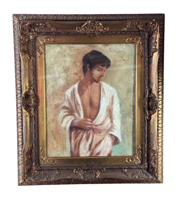 une image représentant un tableau d'une femme en peignoir
