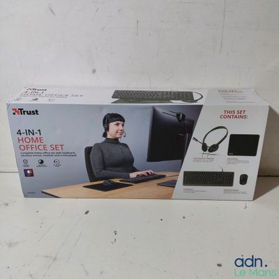 boxed box of a computer set with a woman sitting at a desk
