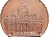an image of a close up of a coin with a building in the background