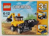 lego creator construction vehicle with construction equipment in box