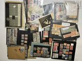 many different types of stamps on display on a table