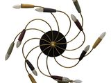 a close up of a light fixture on a white background
