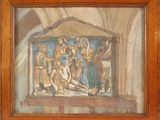 an image of a painting of a group of people on a stage
