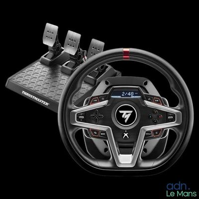 a close up of a steering wheel on a black background