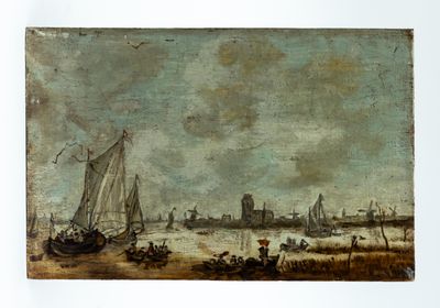 une image d'une peinture de bateaux sur l'eau