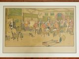 painting of a group of people sitting around a table in a room
