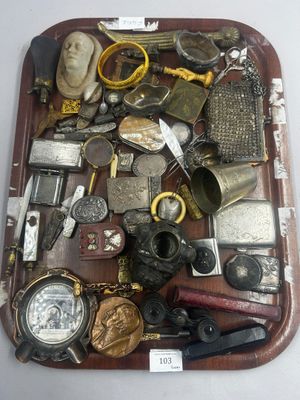 a tray full of assorted items on a table
