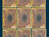 six squares of yellow and brown swirls on a dark blue background