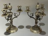 paire de candélabres anciens en métal argenté