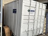a white container that is sitting in a warehouse