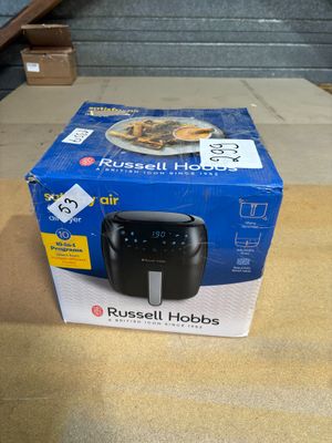 the box of the russell hobbs air fryer is on the table