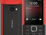 the nokia phone is red and black in color