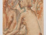 une image représentant un dessin de deux femmes et d'un homme