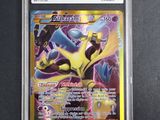 a close up of a pokemon card on a table