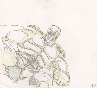 dessin représentant un homme à moto, portant un casque