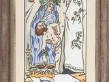 tableau représentant une femme tenant un enfant sur ses genoux