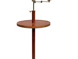 an image of a wooden table with a lamp on top of it