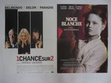 two movie posters of a woman holding a gun and a man holding a gun