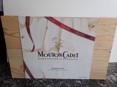 a box of wine that is sitting on a table
